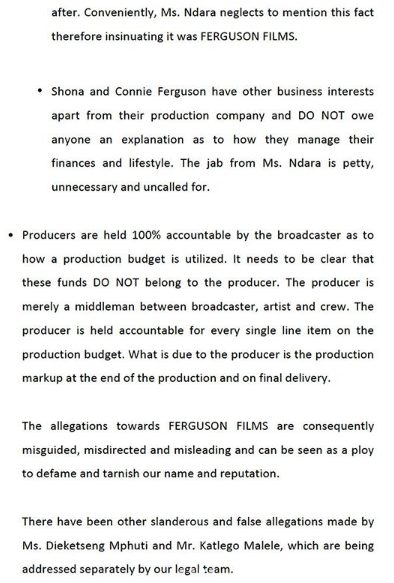 Connie and Shona Ferguson's official response to Vatiswa ...